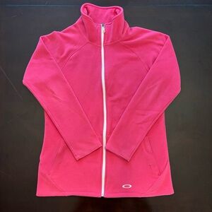 Oakley Pink Women’s Fleece Y2K embroidered full zip Size XL